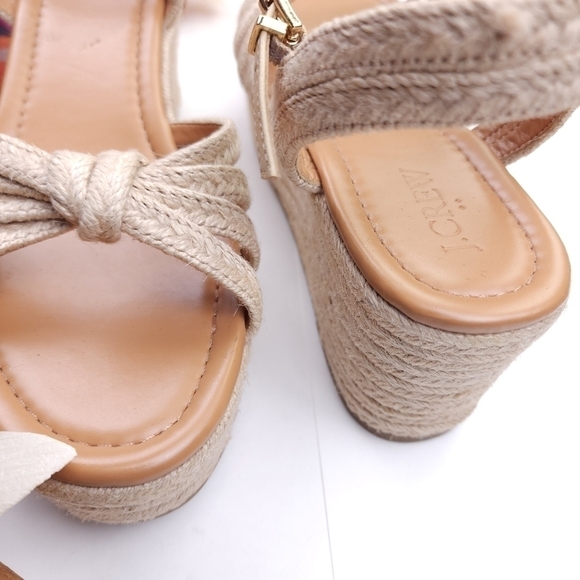 J. CREW  Cream Espadrille Platform Wedge Sandal Size 9½ - Picture 9 of 13